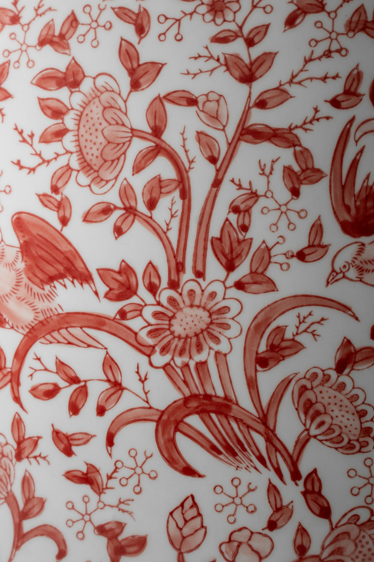 Terracotta Red Floral Ceramic Vase – 37 cm