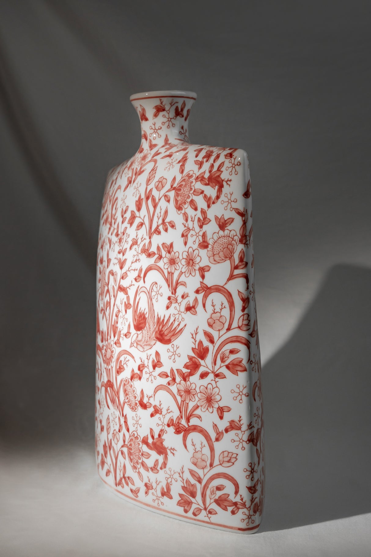 Terracotta Red Floral Ceramic Vase – 37 cm