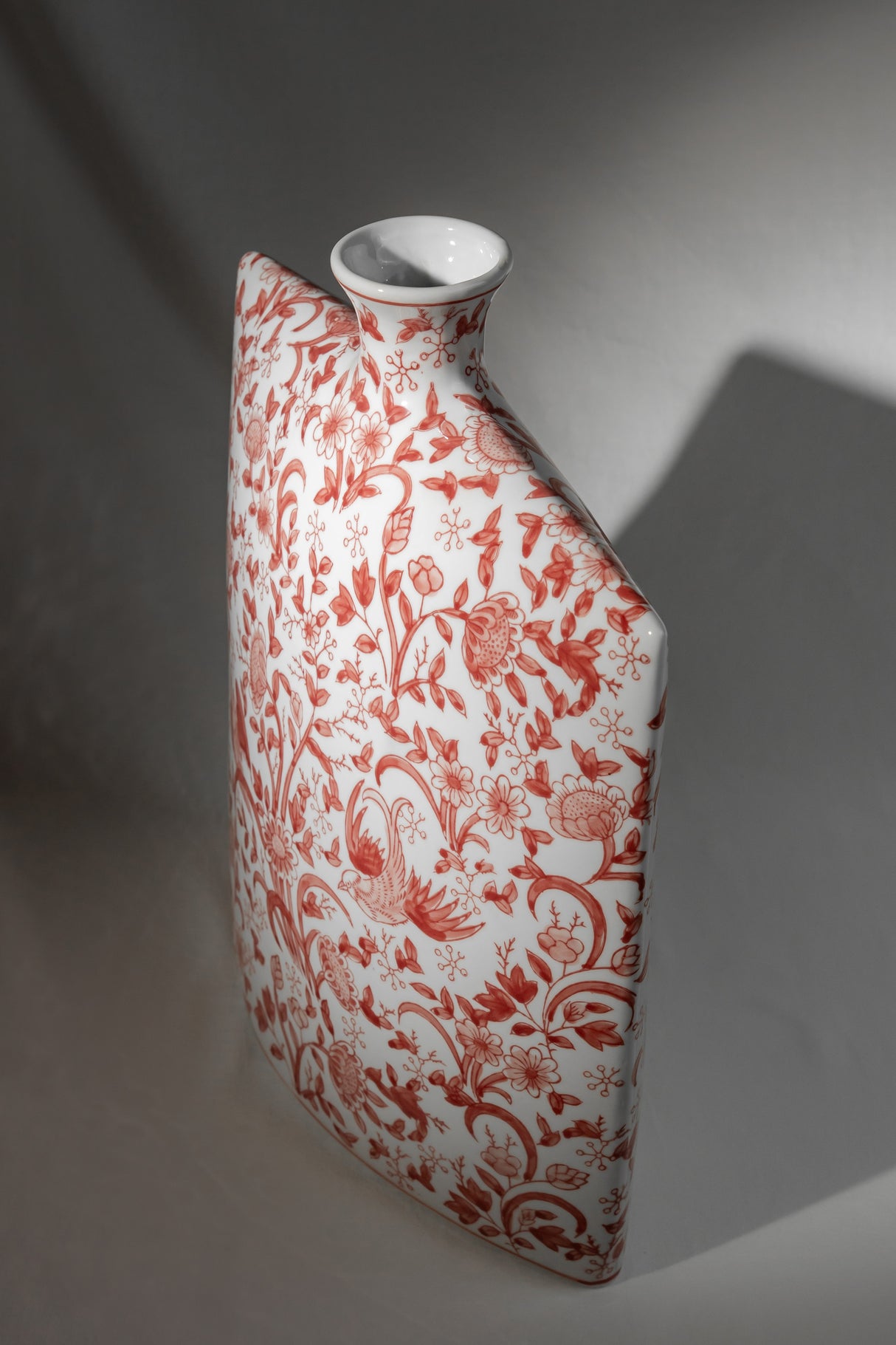 Terracotta Red Floral Ceramic Vase – 37 cm