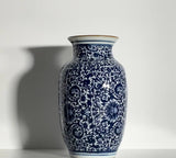 Midnight Floral Ceramic Vase – 20 cm