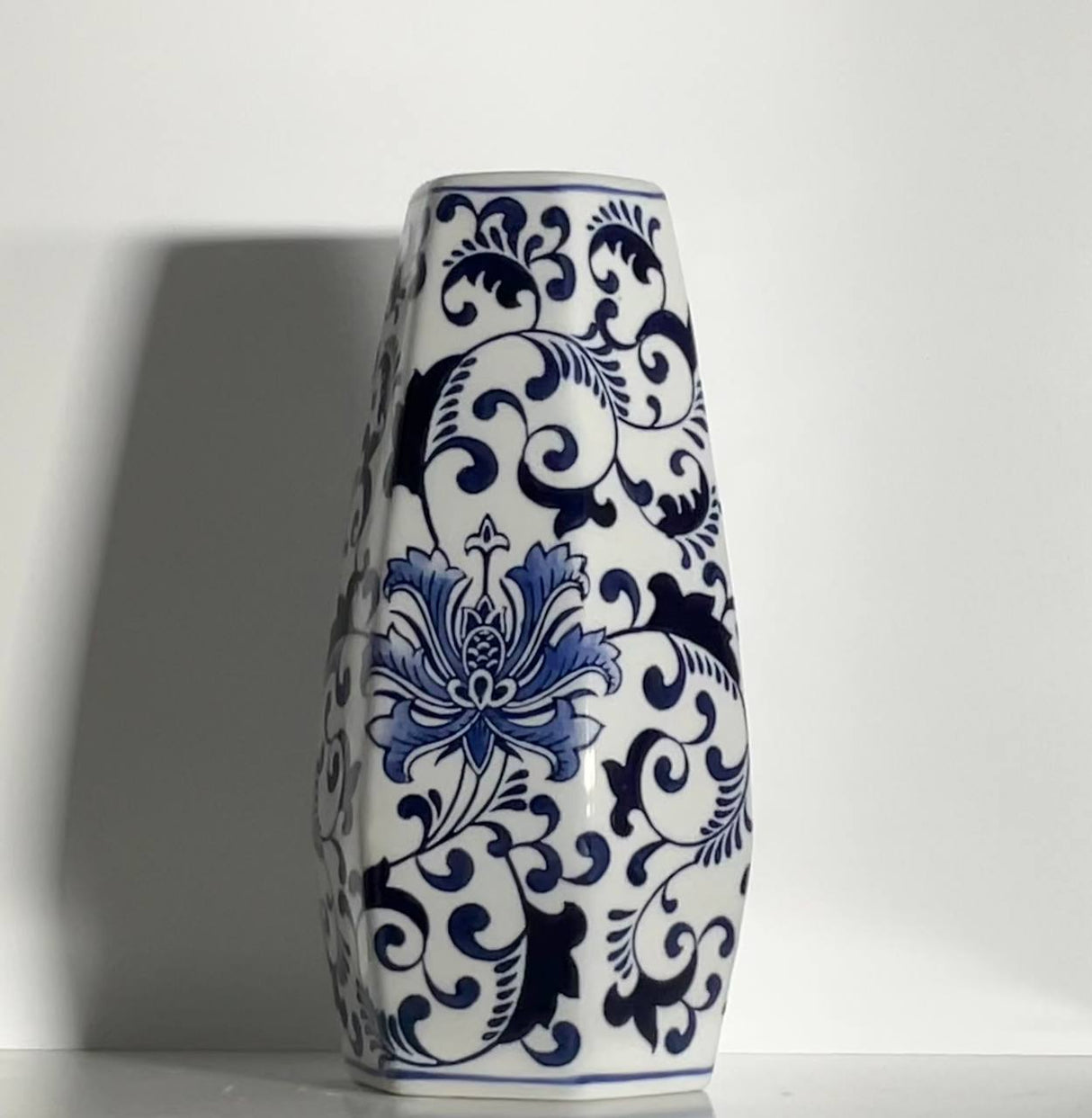 Blue Orchid Ceramic Vase – 27 cm