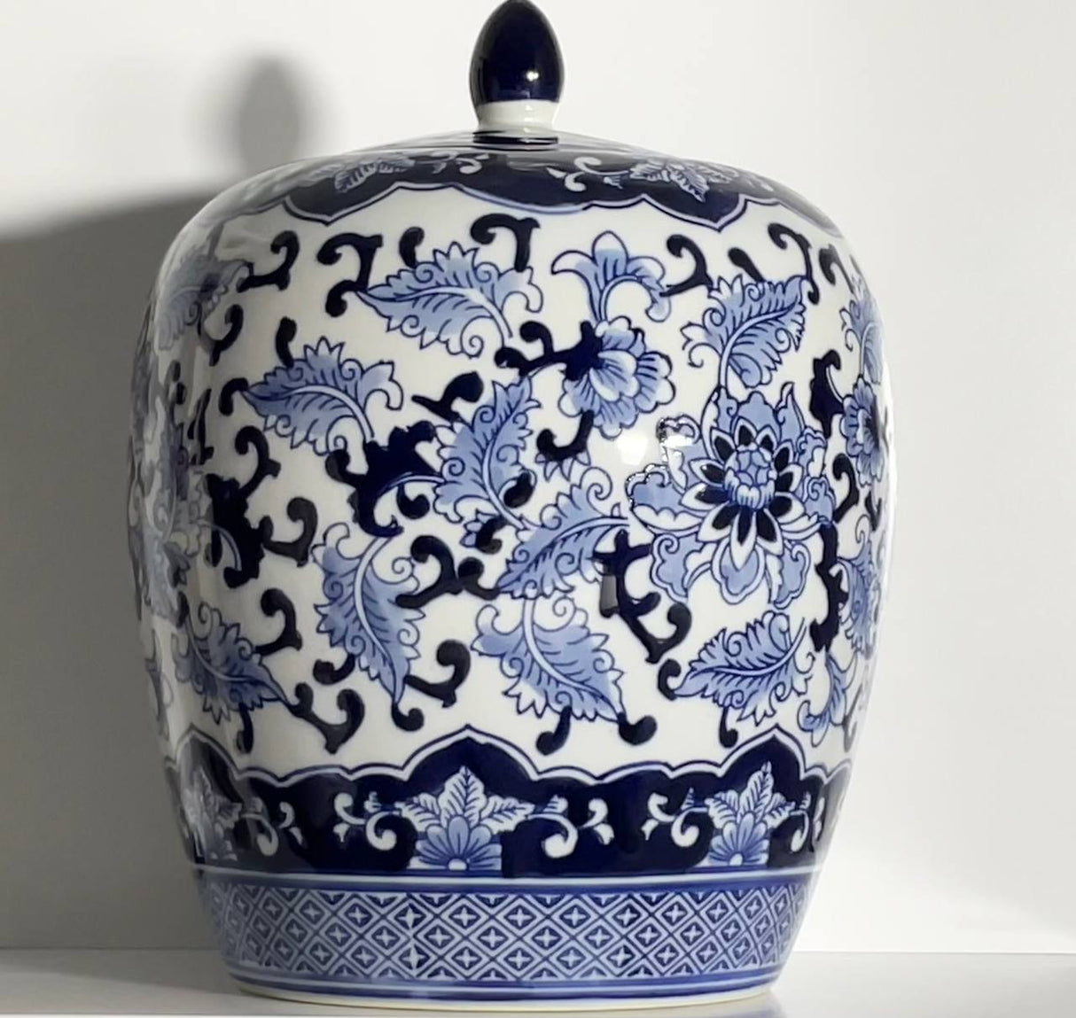 Royal Blossom Lidded Ceramic Jar – 32 cm