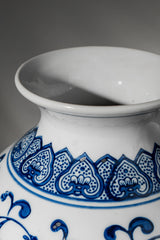 Tall Blue Floral Ceramic Vase – 33 cm