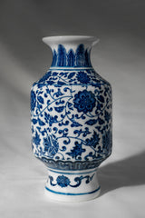 Royal Indigo Square Porcelain Vase – 16 cm