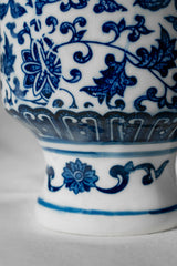 Royal Indigo Square Porcelain Vase – 16 cm