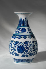 Royal Indigo Teardrop Porcelain Vase – 16 cm