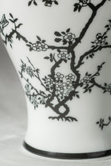 Monochrome Bird Ceramic Vase – 22 cm