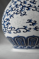 Classic Blue Vine Ceramic Vase – 23 cm