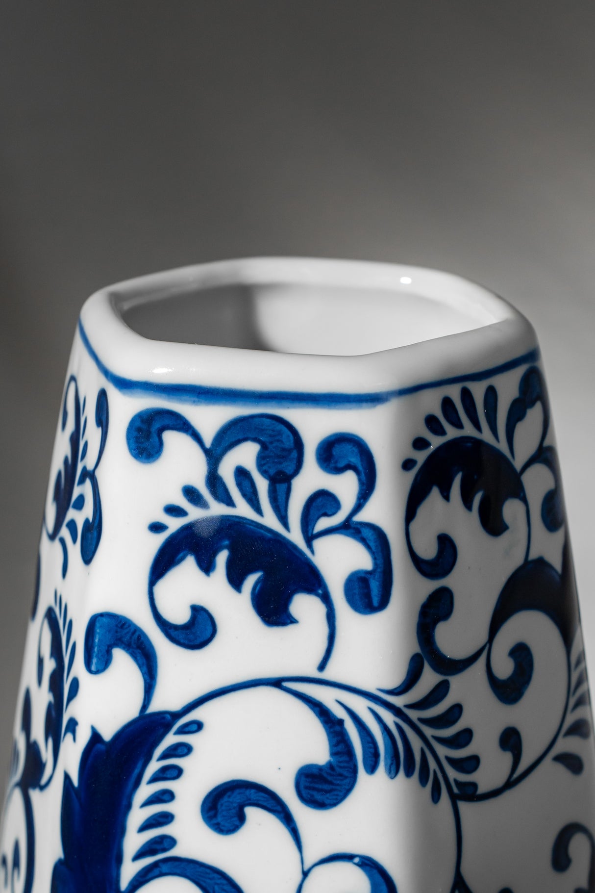 Blue Orchid Ceramic Vase – 27 cm
