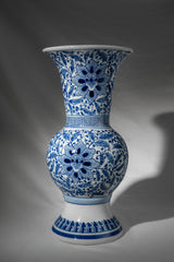 Royal Indigo Flared Porcelain Vase – 33 cm
