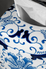Blue Floral Porcelain Tissue Box – 17 cm