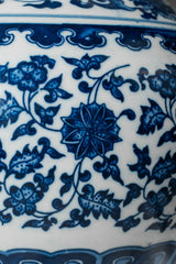 Royal Indigo Long-Neck Porcelain Vase – 30 cm