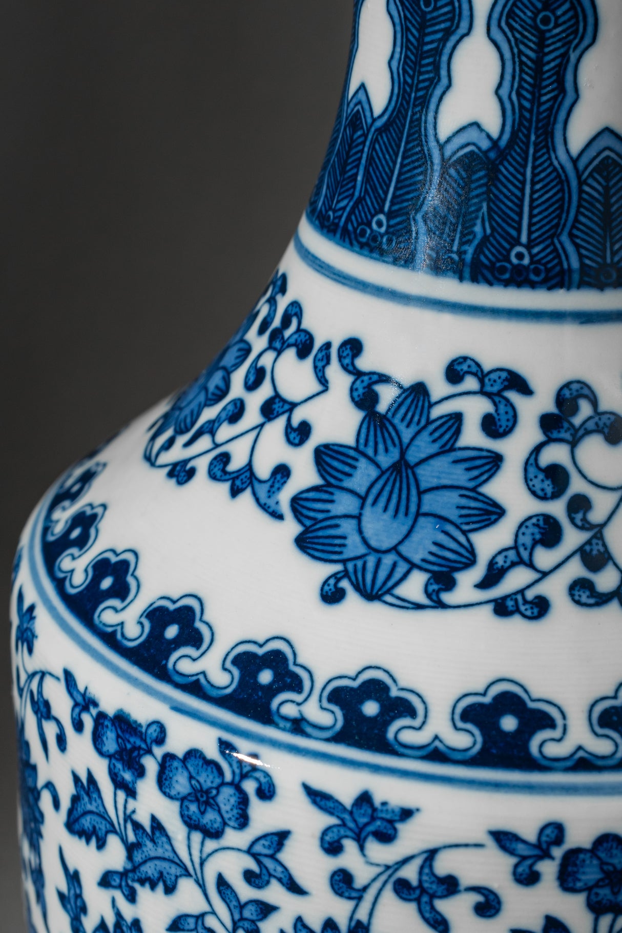 Regal Lotus Ceramic Vase – 30 cm