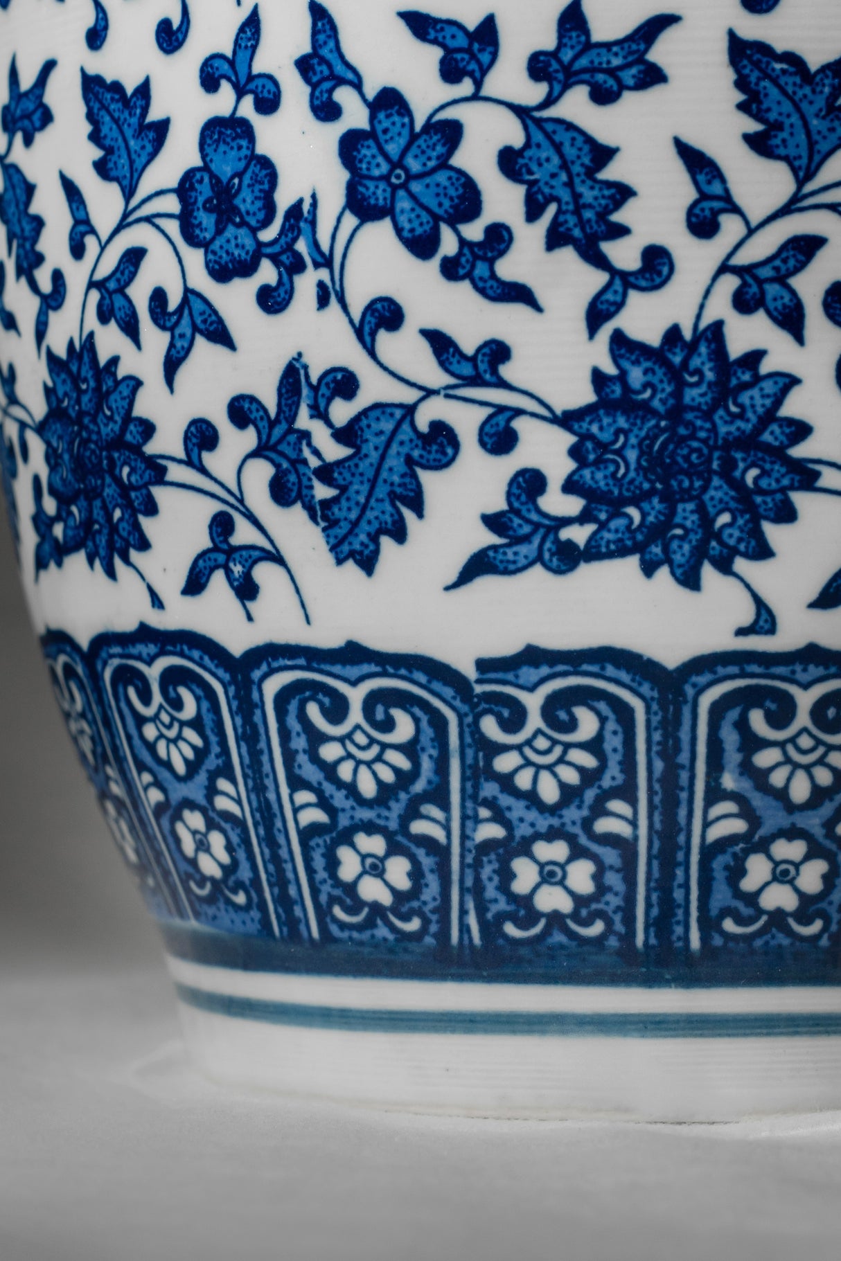 Royal Indigo Floral Vase – 28 cm