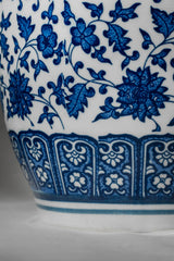 Royal Indigo Floral Vase – 28 cm