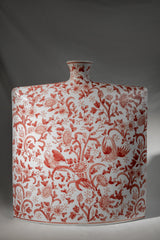 Terracotta Red Floral Ceramic Vase – 37 cm