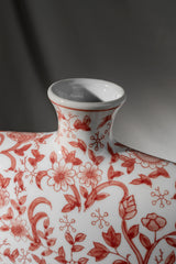 Terracotta Red Floral Ceramic Vase – 37 cm