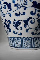 Tall Blue Floral Ceramic Vase – 33 cm