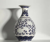 Classic Blue Vine Ceramic Vase – 23 cm