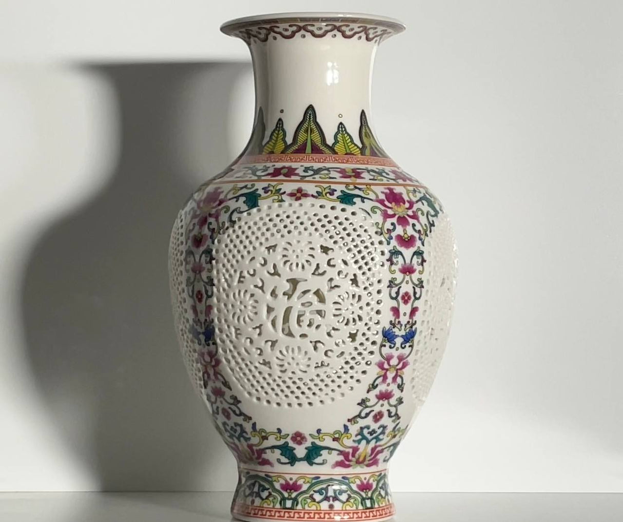 Empress Porcelain Cutwork Vase – 25 cm