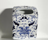Blue Floral Porcelain Tissue Box – 17 cm