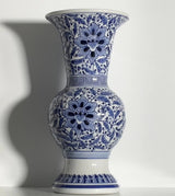 Royal Indigo Flared Porcelain Vase – 33 cm