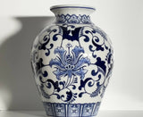 Classic Blue Floral Ceramic Vase – 25 cm