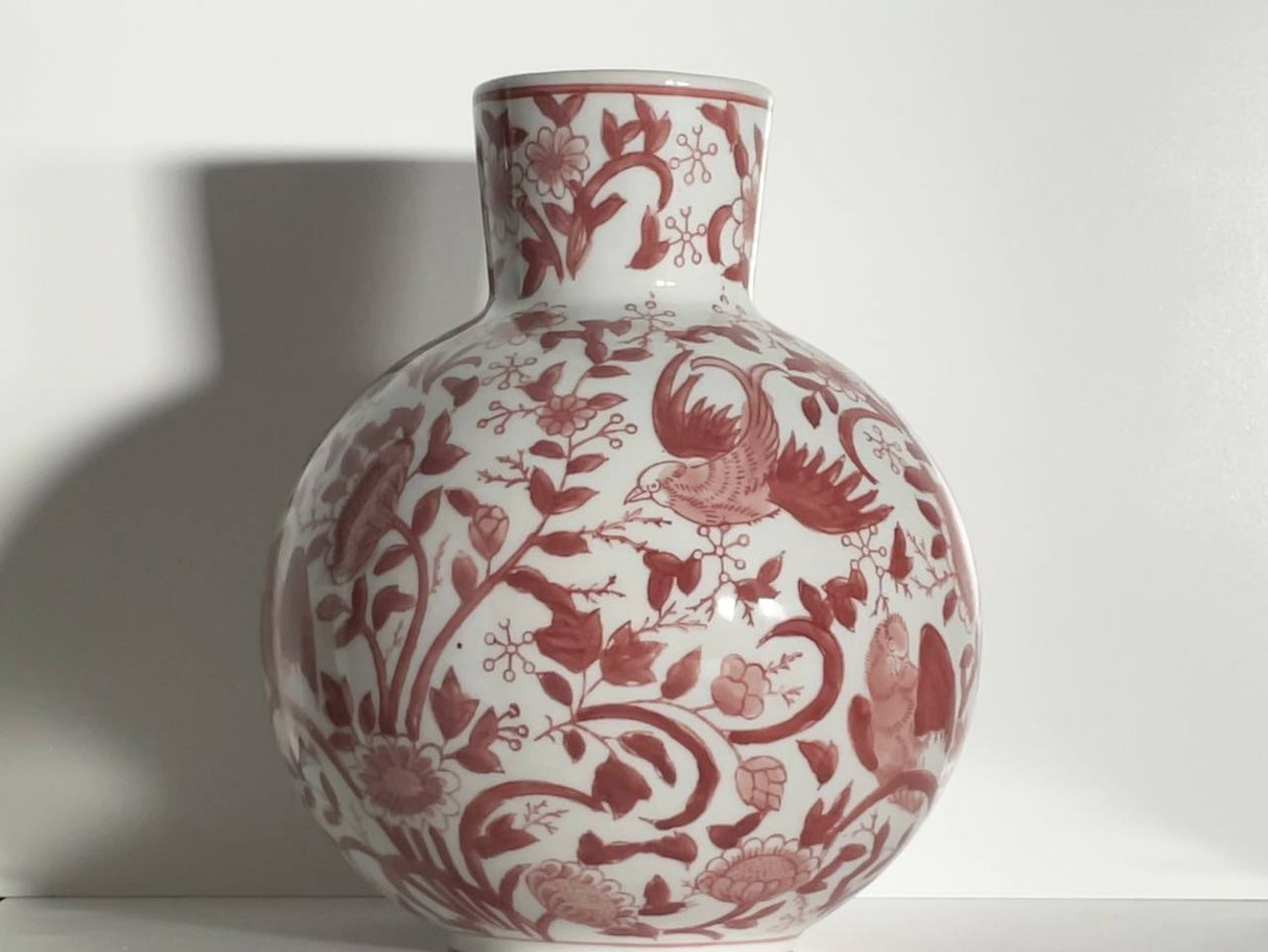 Terracotta Red Round Ceramic Vase – 24 cm