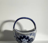 Blue & White Ceramic Basket – 21 cm