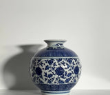 Royal Indigo Round Porcelain Vase – 15 cm