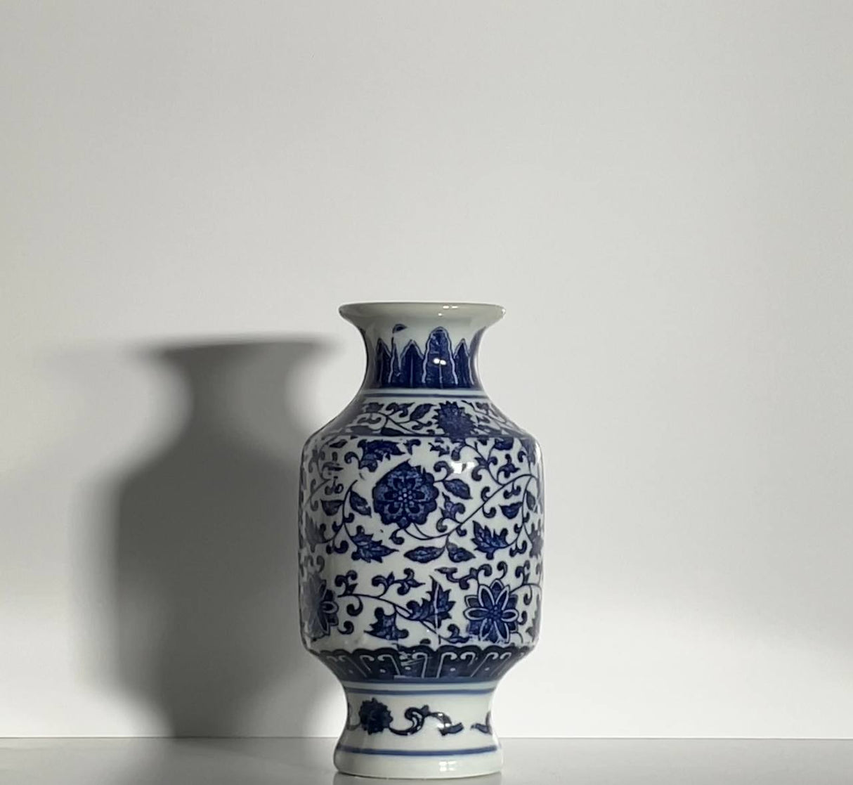 Royal Indigo Square Porcelain Vase – 16 cm