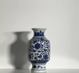 Royal Indigo Square Porcelain Vase – 16 cm