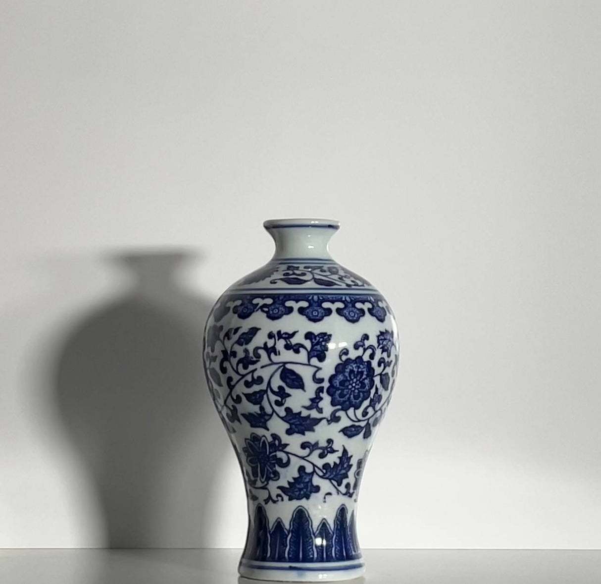 Blue Blossom Ceramic Vase – 16 cm