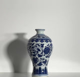 Blue Blossom Ceramic Vase – 16 cm